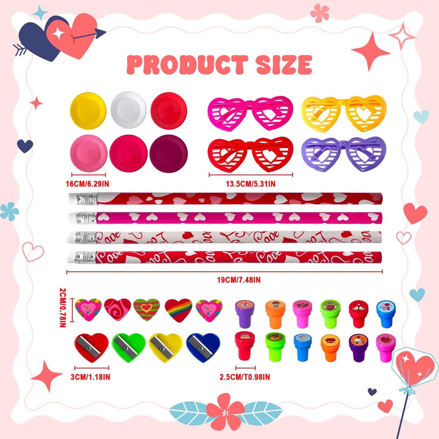 Yuminefeety 24-Pack Giant Lollipop Stationery Set – Valentine’s Day Gifts & Party Favors