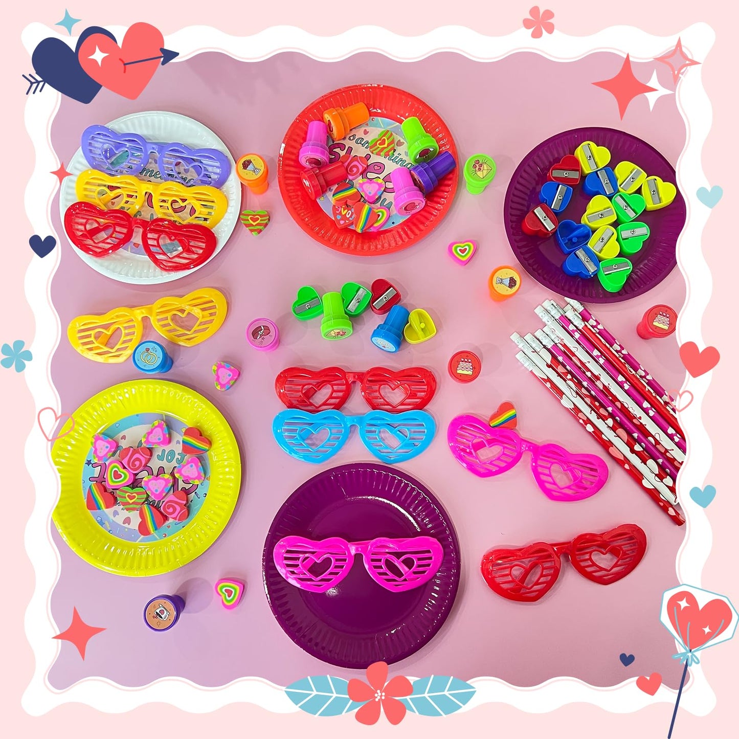 Yuminefeety 24-Pack Giant Lollipop Stationery Set – Valentine’s Day Gifts & Party Favors