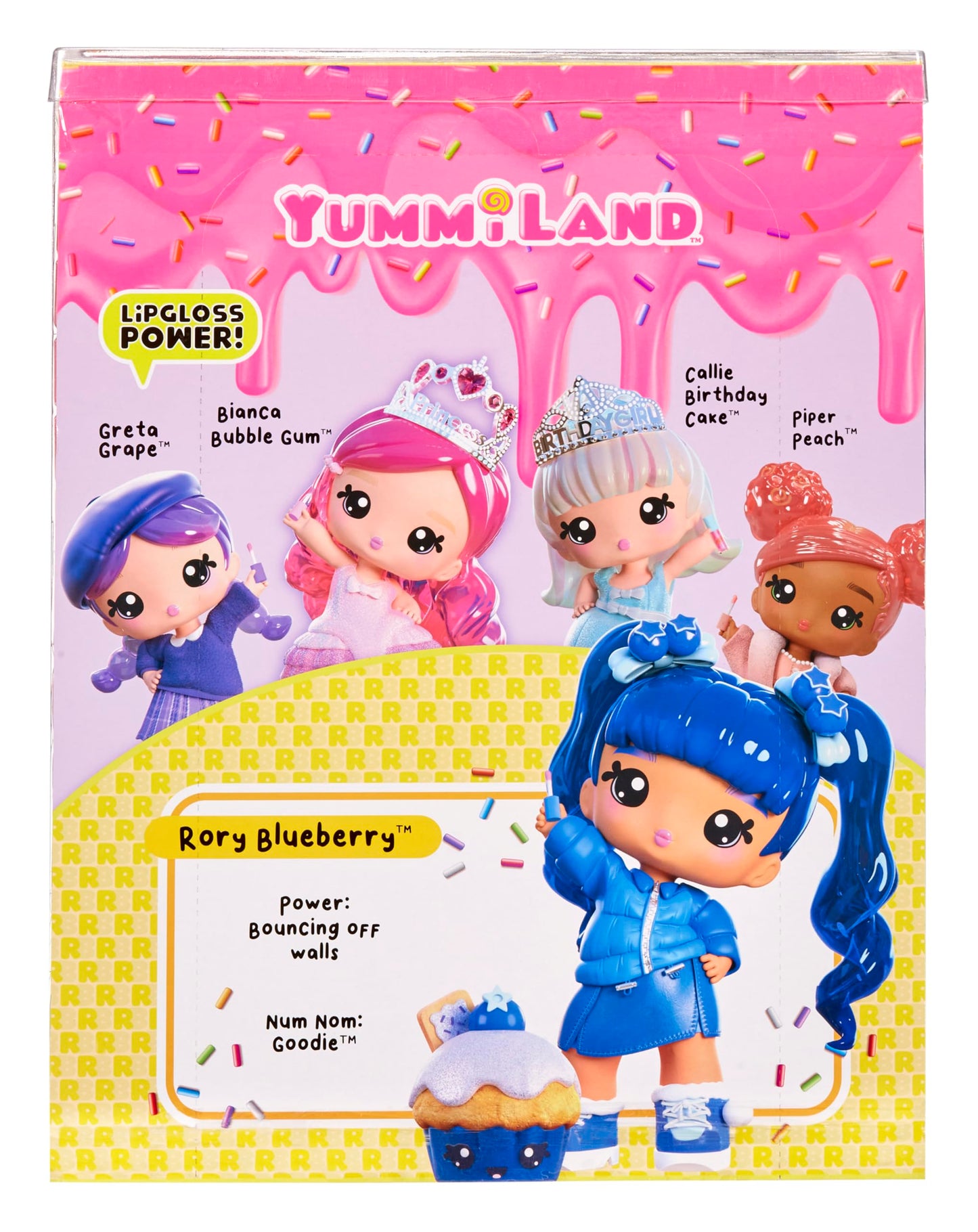 Yummiland Large Doll + Lip Gloss Pet Rory Blueberry | DIY Lip Gloss Kit Included