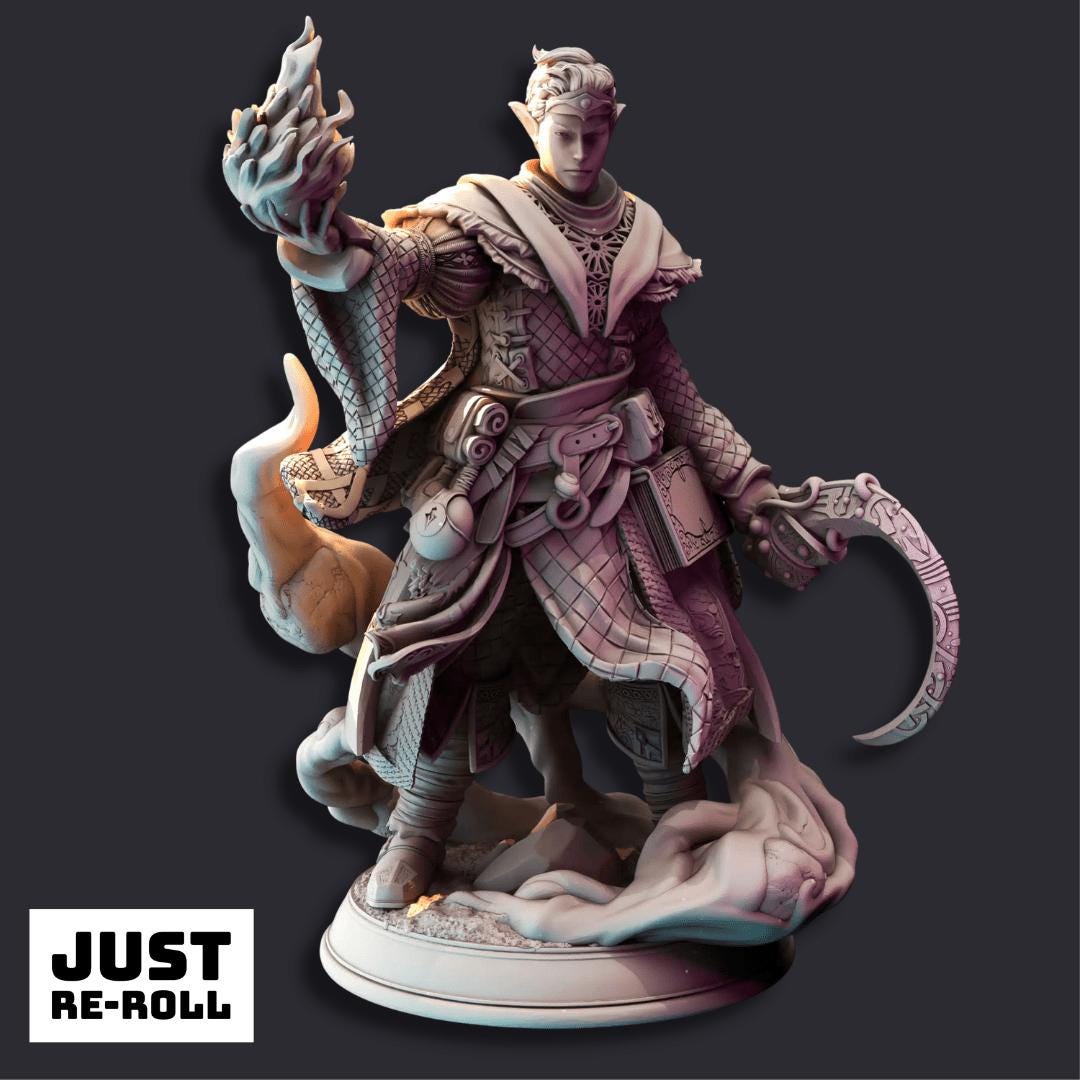 Yunas Ecklinse Agent of Illusion - 3D Printed Sorcerer Character Miniature