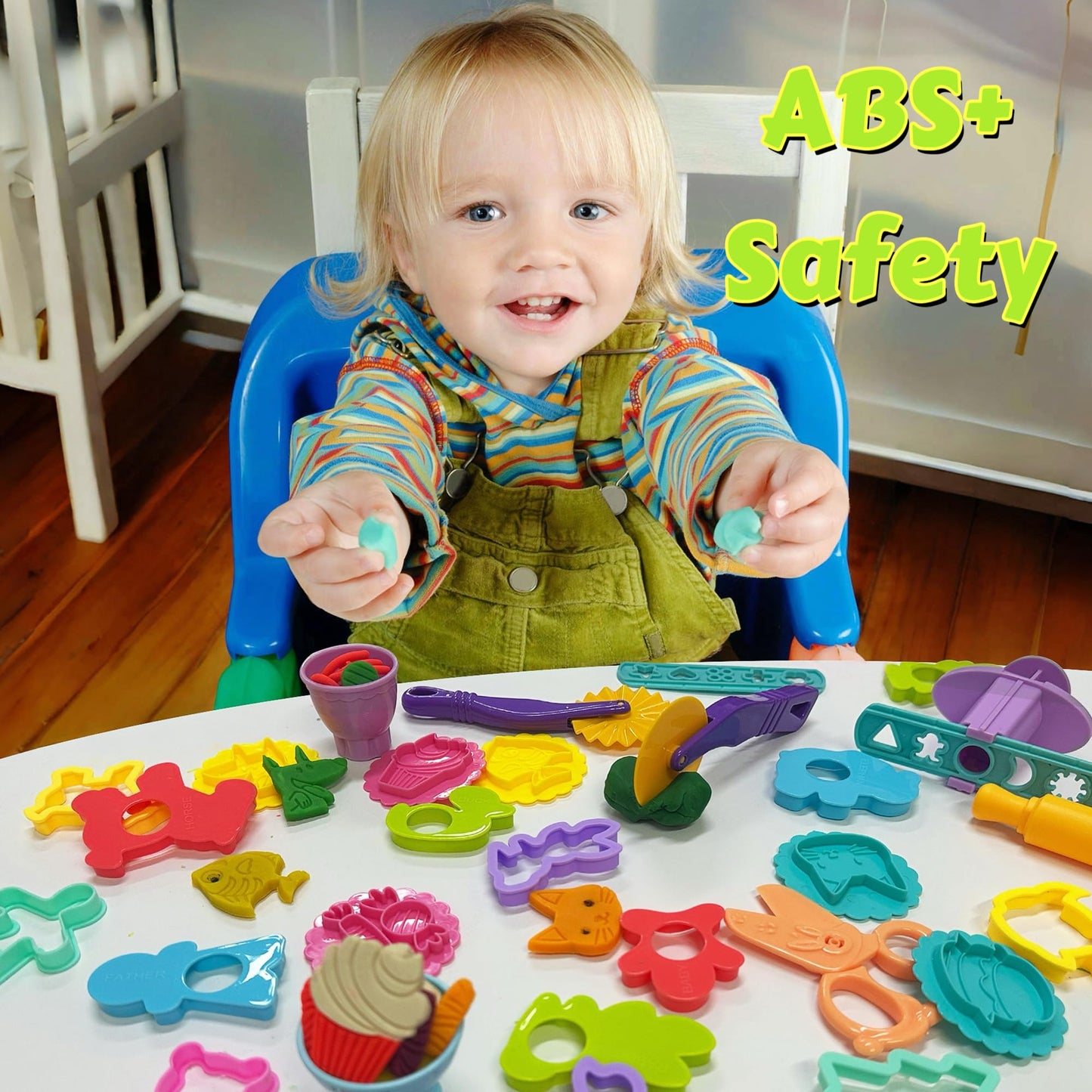 Yunerkita Dough Tool Set – 29 Pcs for Kids Aged 4-8 | Molds, Rollers, Cutters, Storage Box