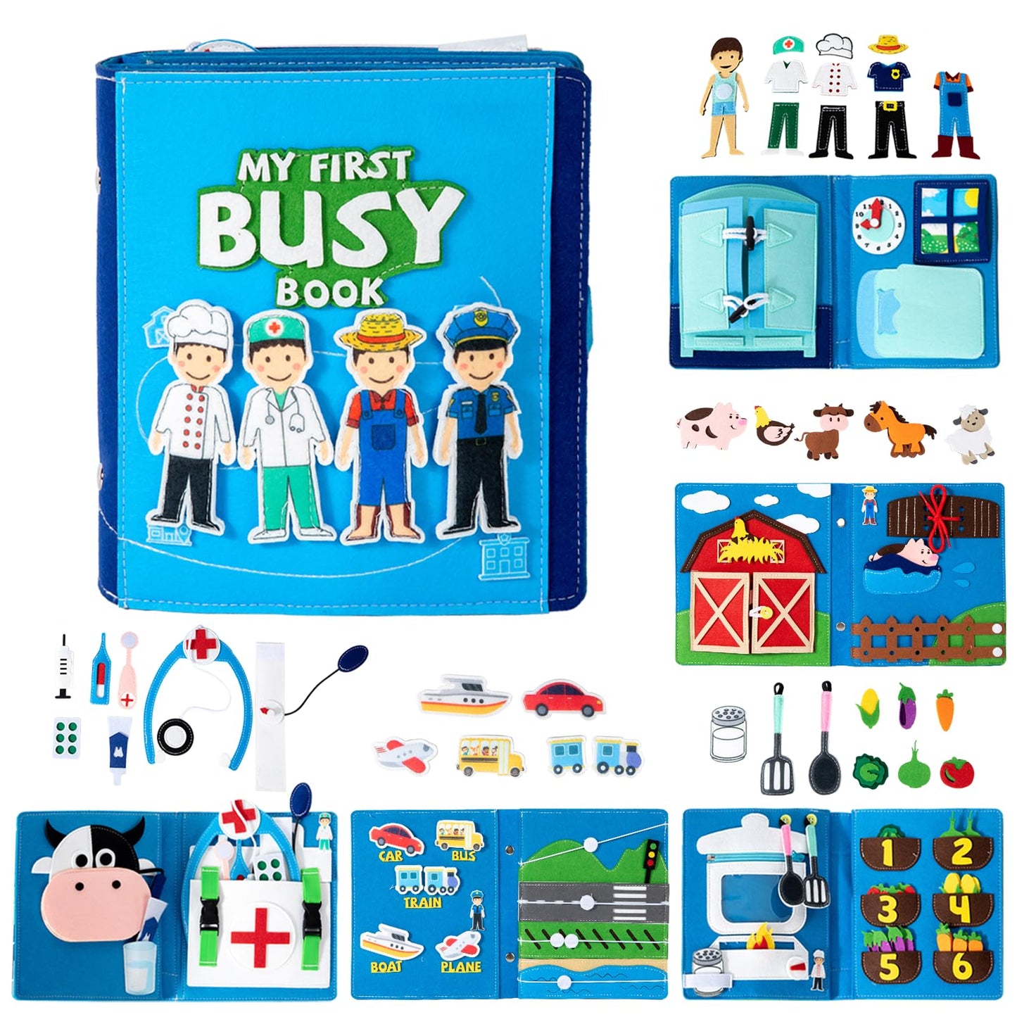 My First Montessori Busy Book for Toddlers 3-5 — Life Skills & Early Learning by YunHe XinQiao Toys Factory