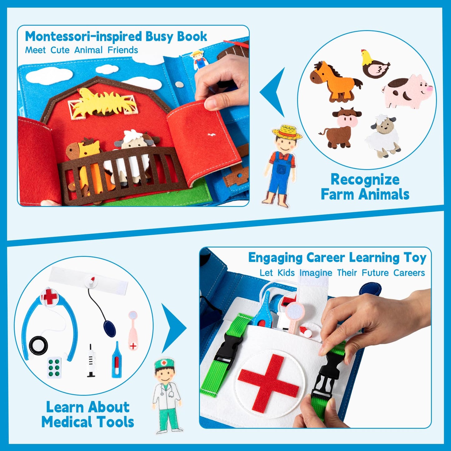My First Montessori Busy Book for Toddlers 3-5 — Life Skills & Early Learning by YunHe XinQiao Toys Factory