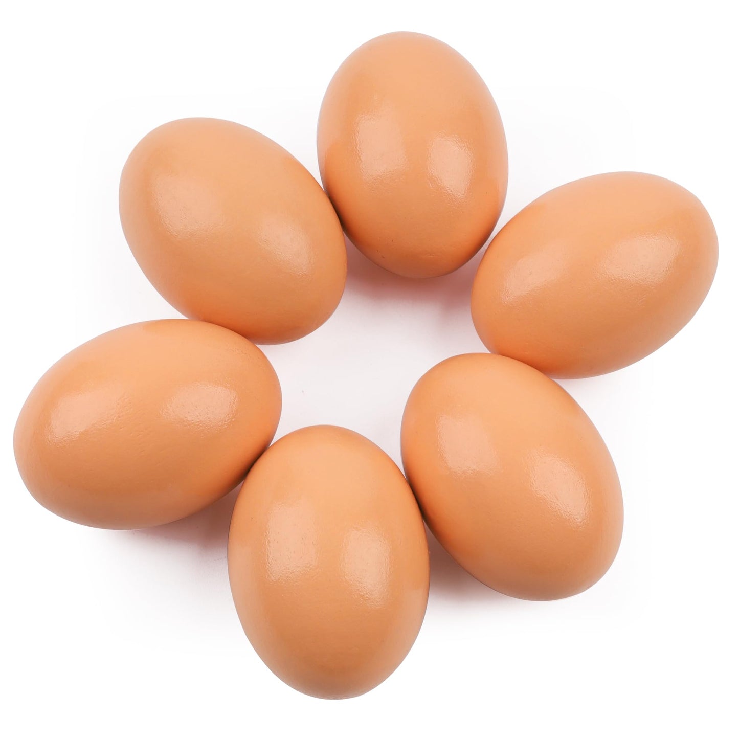YunKo 6Pcs Brown Wooden Fake Eggs – Nest Eggs for Decor & Chicken Coops