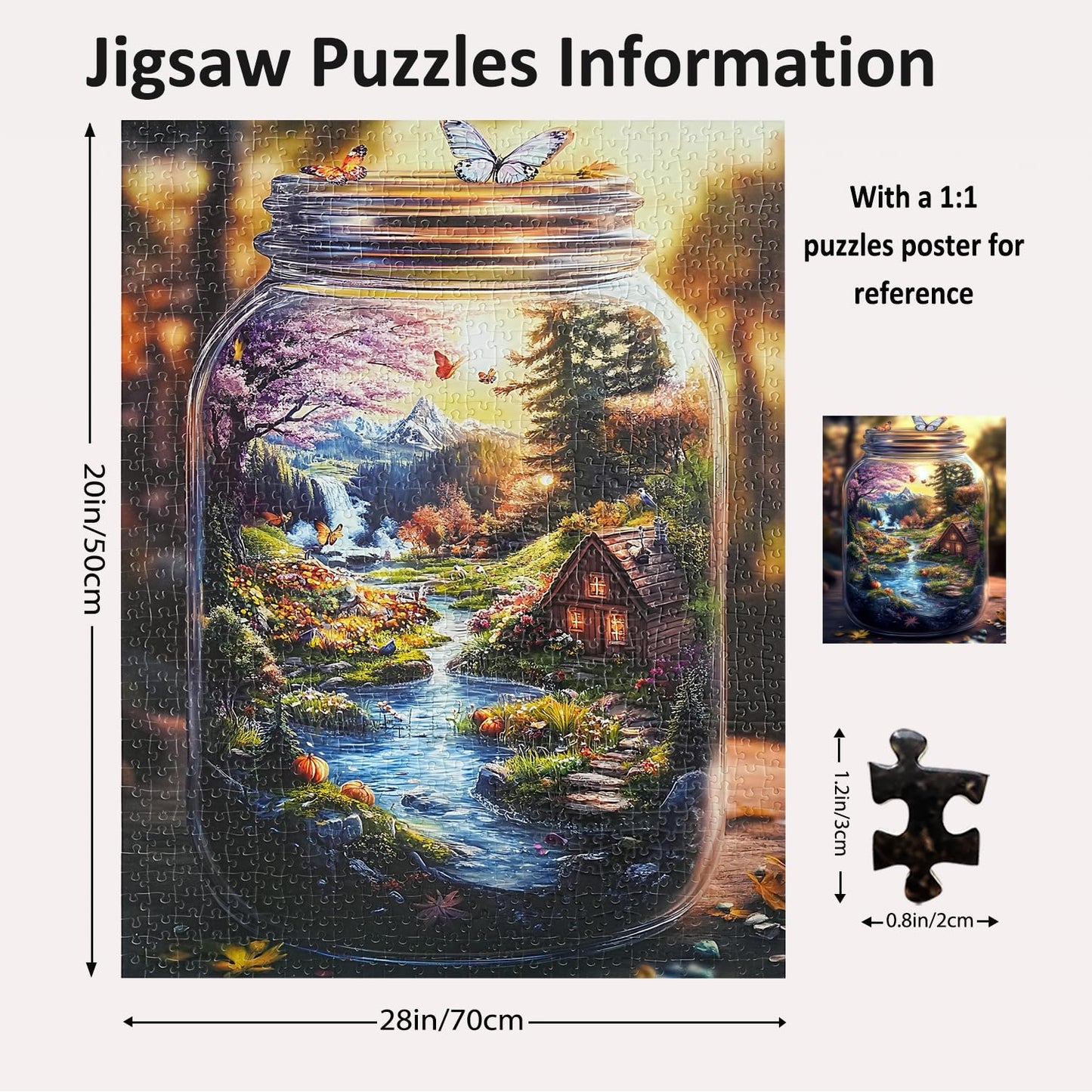 Yunlus World in a Bottle Nature's Dream 1000-Piece Puzzle – 28 x 20 in – Adults