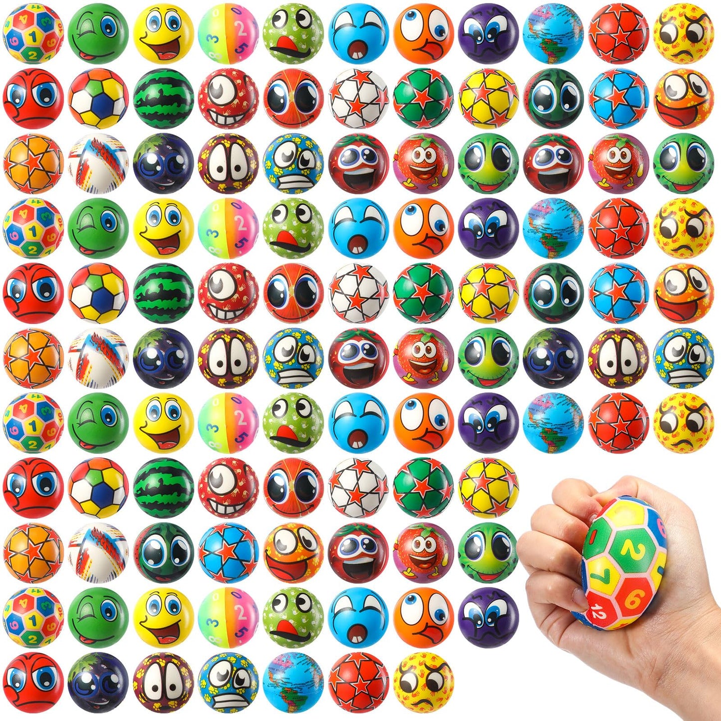 Yunsailing 108 Pcs Mini Stress Balls Bulk – 2.4-Inch Foam Fidget Toys for Classrooms, Parties & Home
