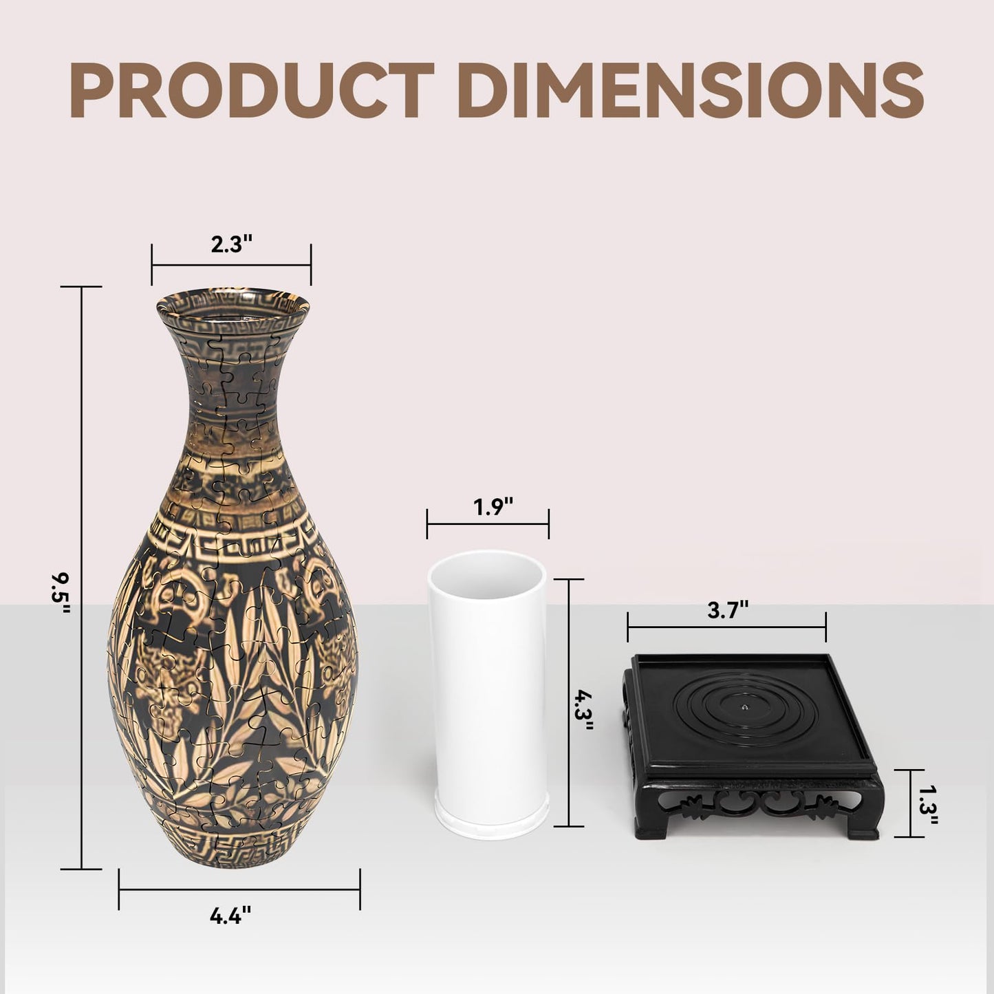 YunSheCSBS 3D Puzzle Vase for Adults – LED Light, 160-Piece DIY Vase Gift