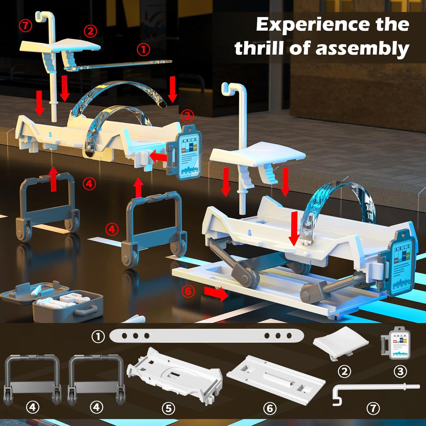 YunWings Ambulance Toy – Friction-Powered Emergency Vehicle with Lights & Sounds (Ages 3-12)