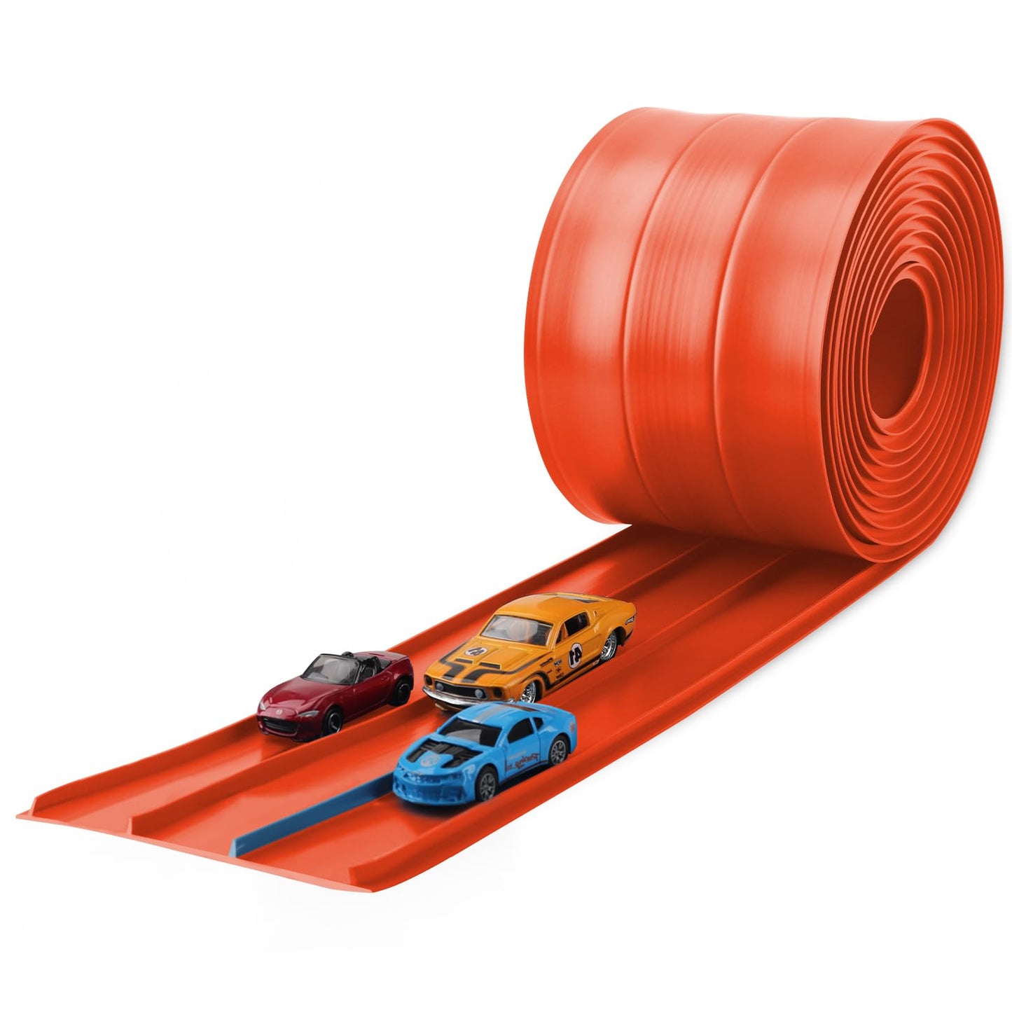 YUOIOYU 3-Lane Flexible Race Track for Kids – 15ft, 1/64 Scale Cars