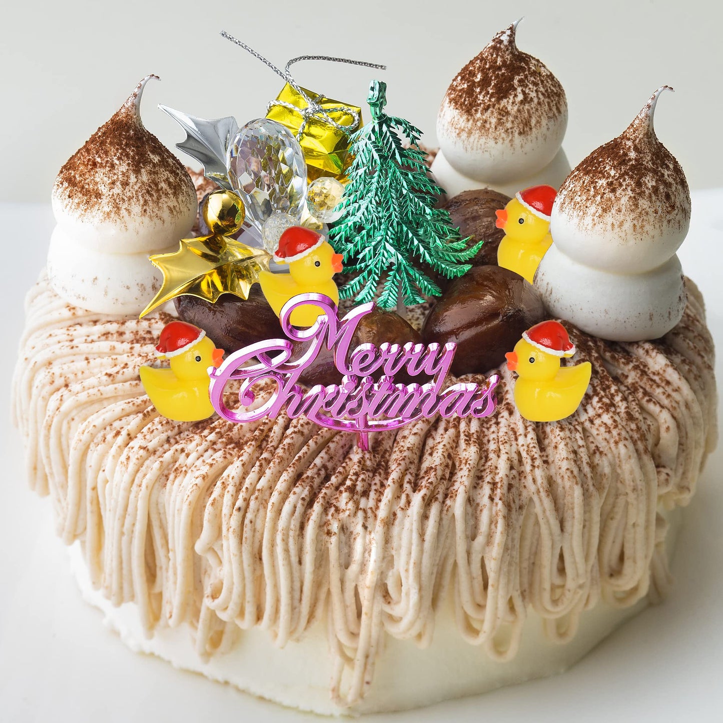 Yuronam 70-Piece Tiny Christmas Ducks Resin Miniatures for Slime, Dollhouse, and Garden Decor
