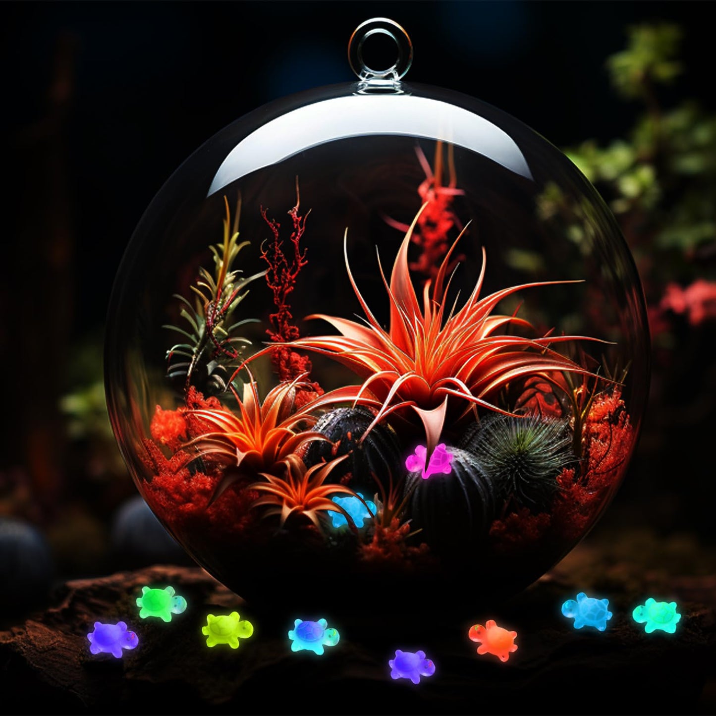 Yuronam 100 Pcs Luminous Mini Resin Turtles for Fairy Garden, Dollhouse & Micro Landscaping
