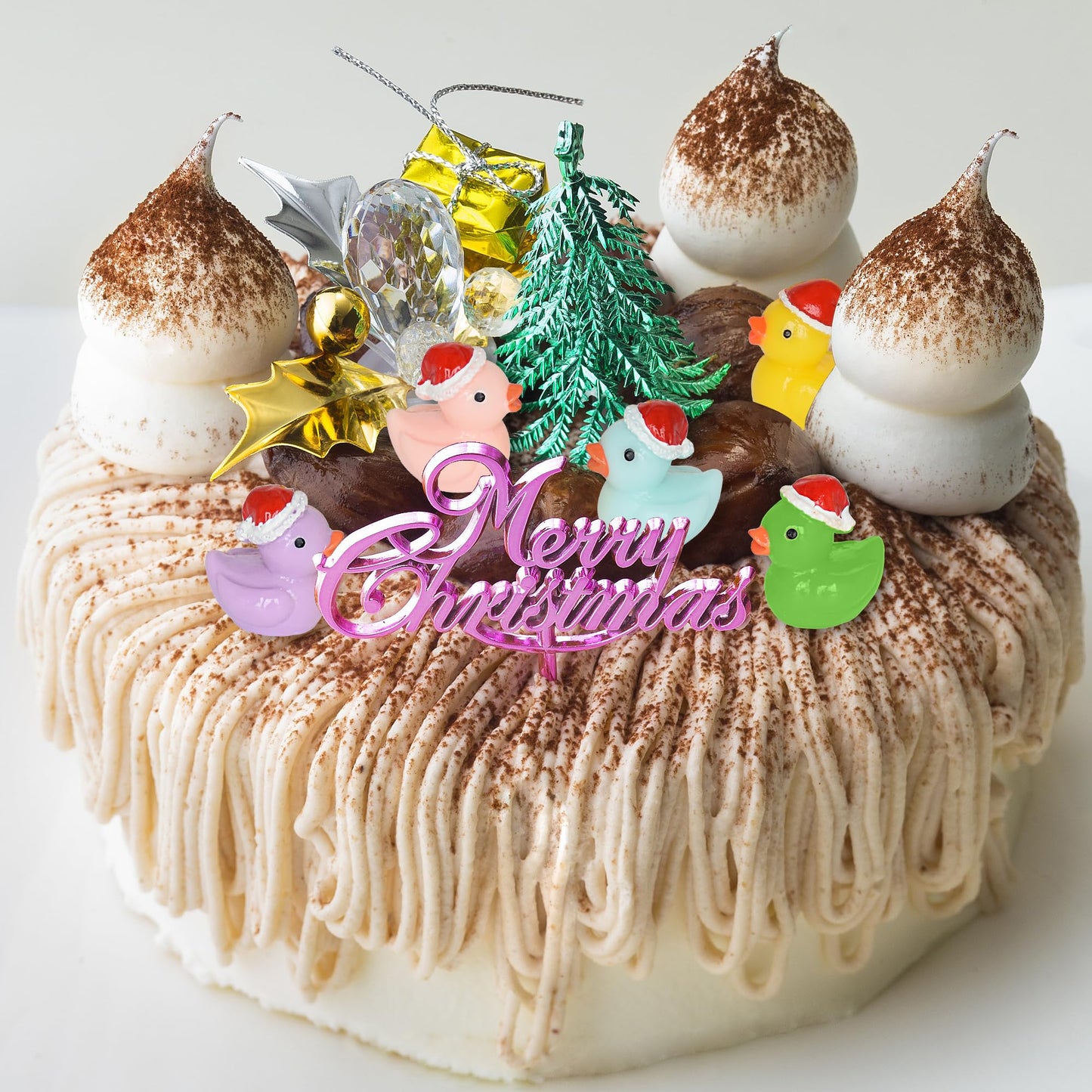 Yuronam 70 Pcs Tiny Christmas Ducks – Resin Miniatures for Slime, Dollhouse & Garden Decor