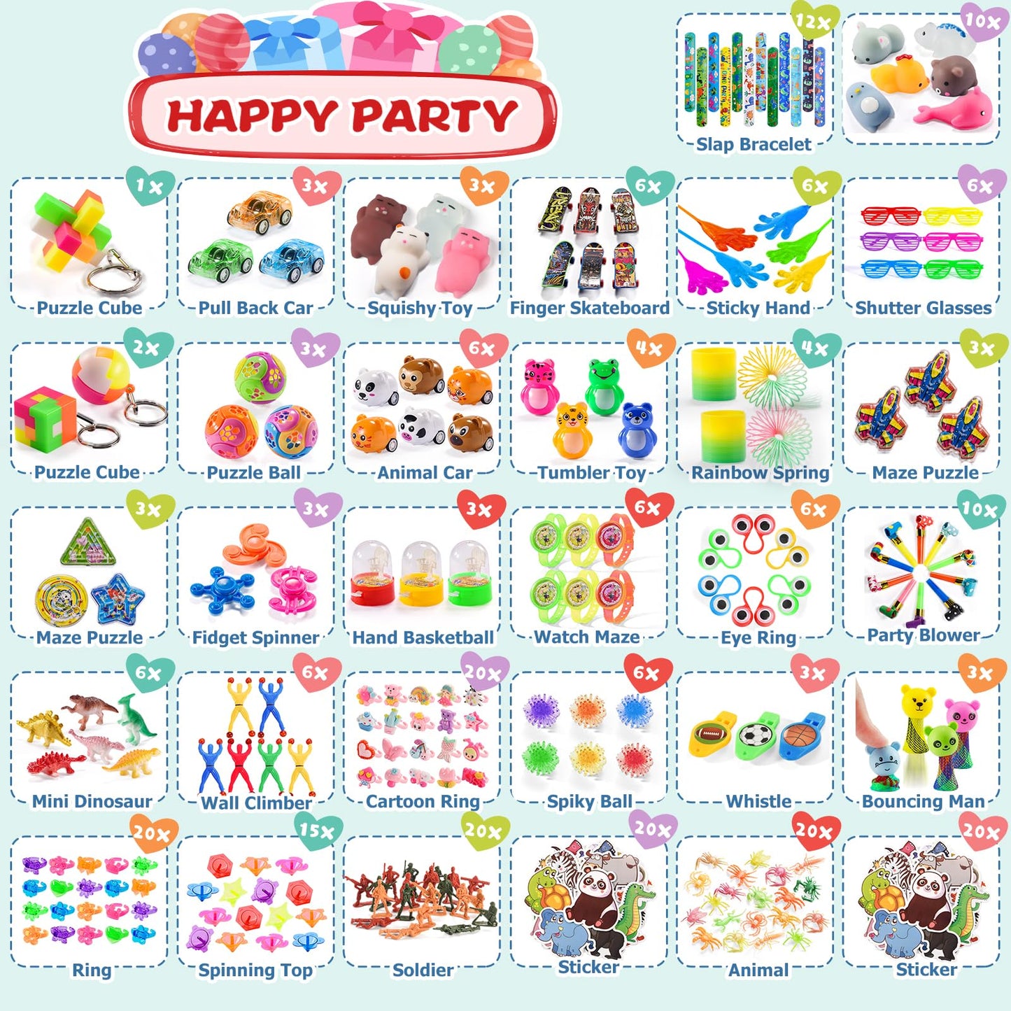 Yutin 300 PCS Party Favor Toys Bulk – Kids Goodie Bags, Classroom Rewards & Prizes