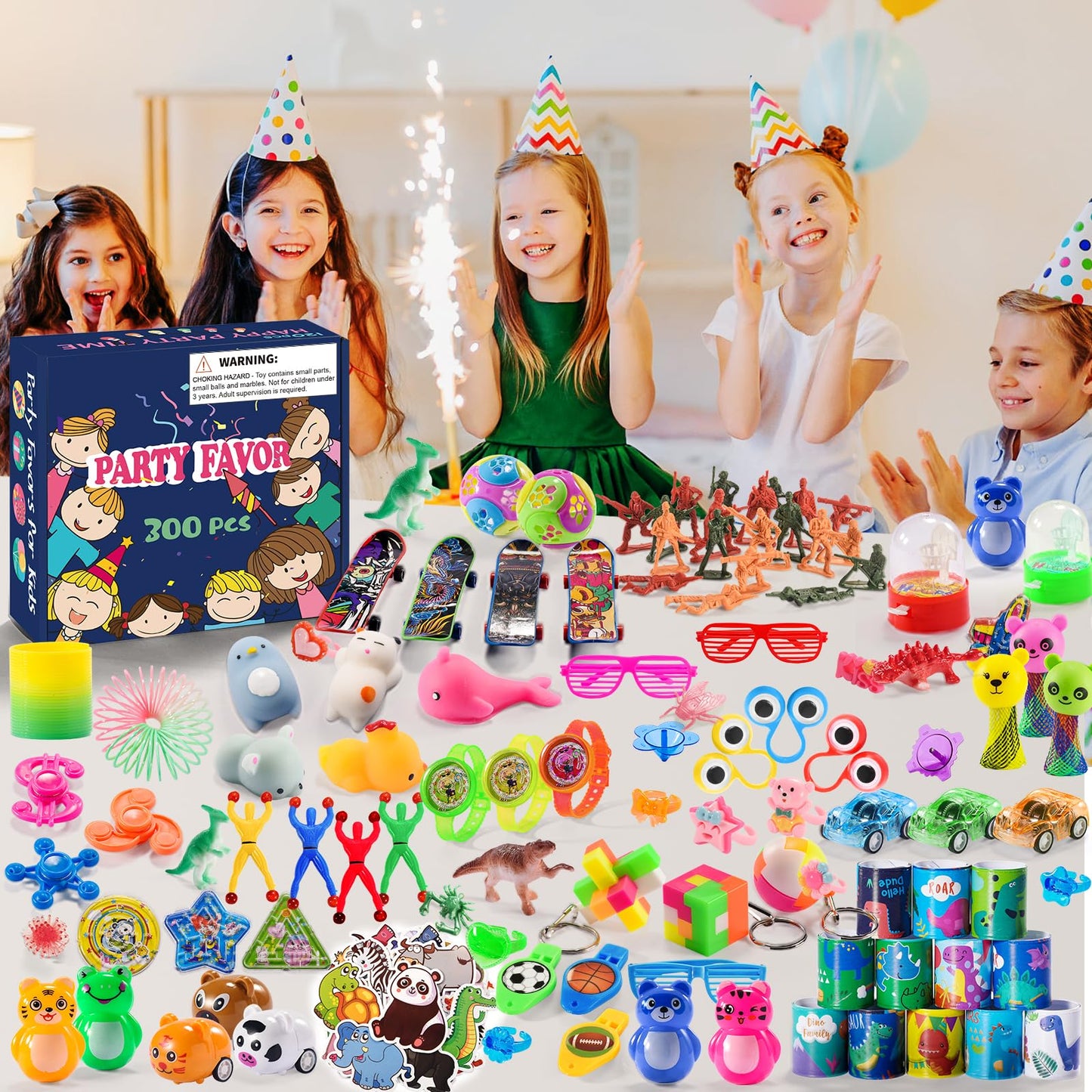 Yutin 300 PCS Party Favor Toys Bulk – Kids Goodie Bags, Classroom Rewards & Prizes