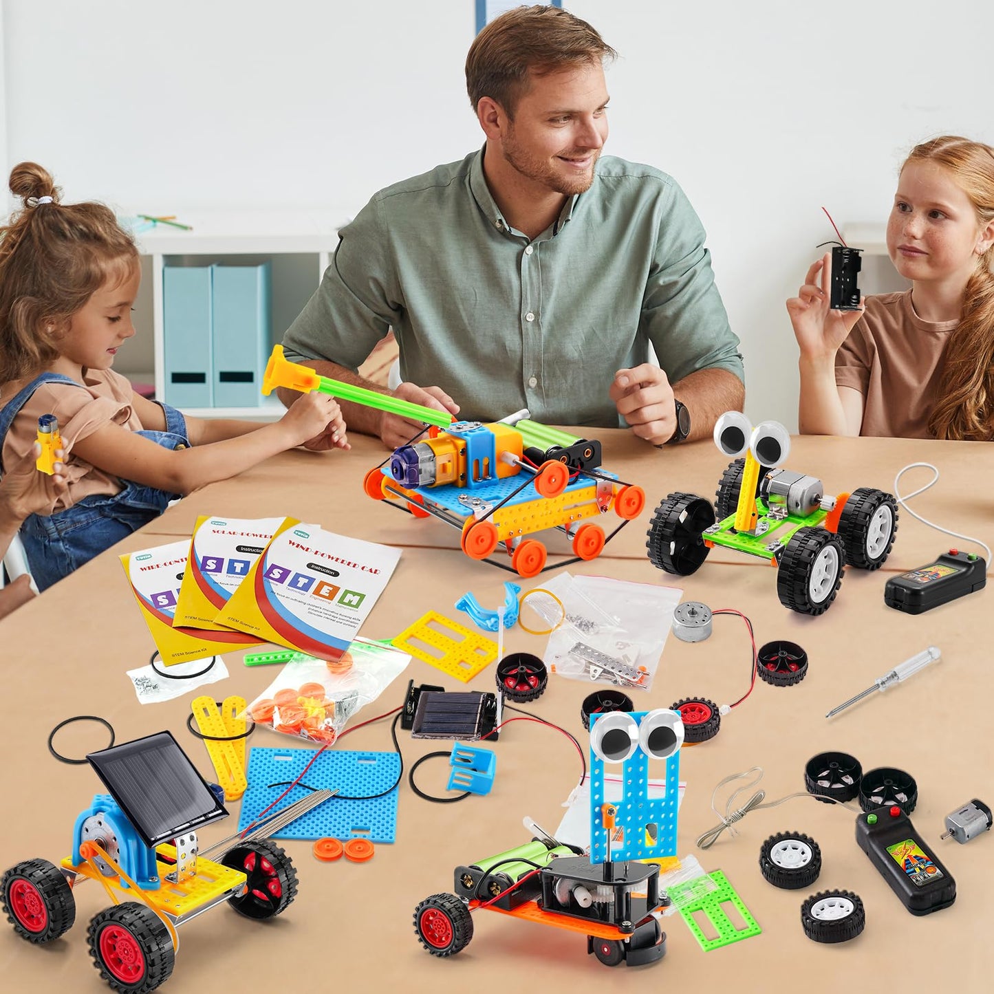 Yutin 5-in-1 STEM Kit for Kids 8-12 | Solar, Wind, Obstacle, Tank & RC Cars