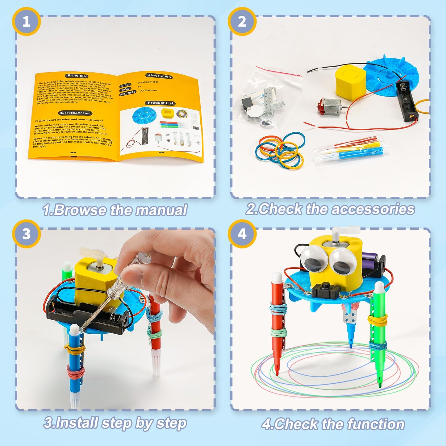 Yutin STEM Robotics Kits for Kids 8-12 | 6-Kit Robot Building Set