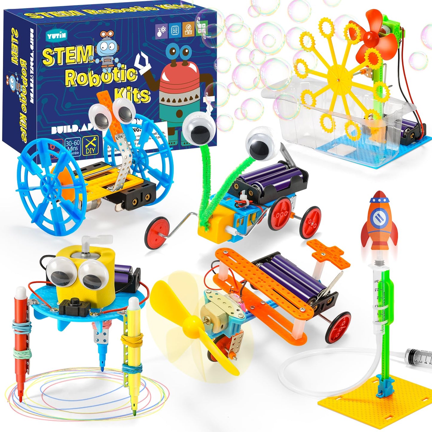 Yutin STEM Robotics Kits for Kids 8-12 | 6-Kit Robot Building Set