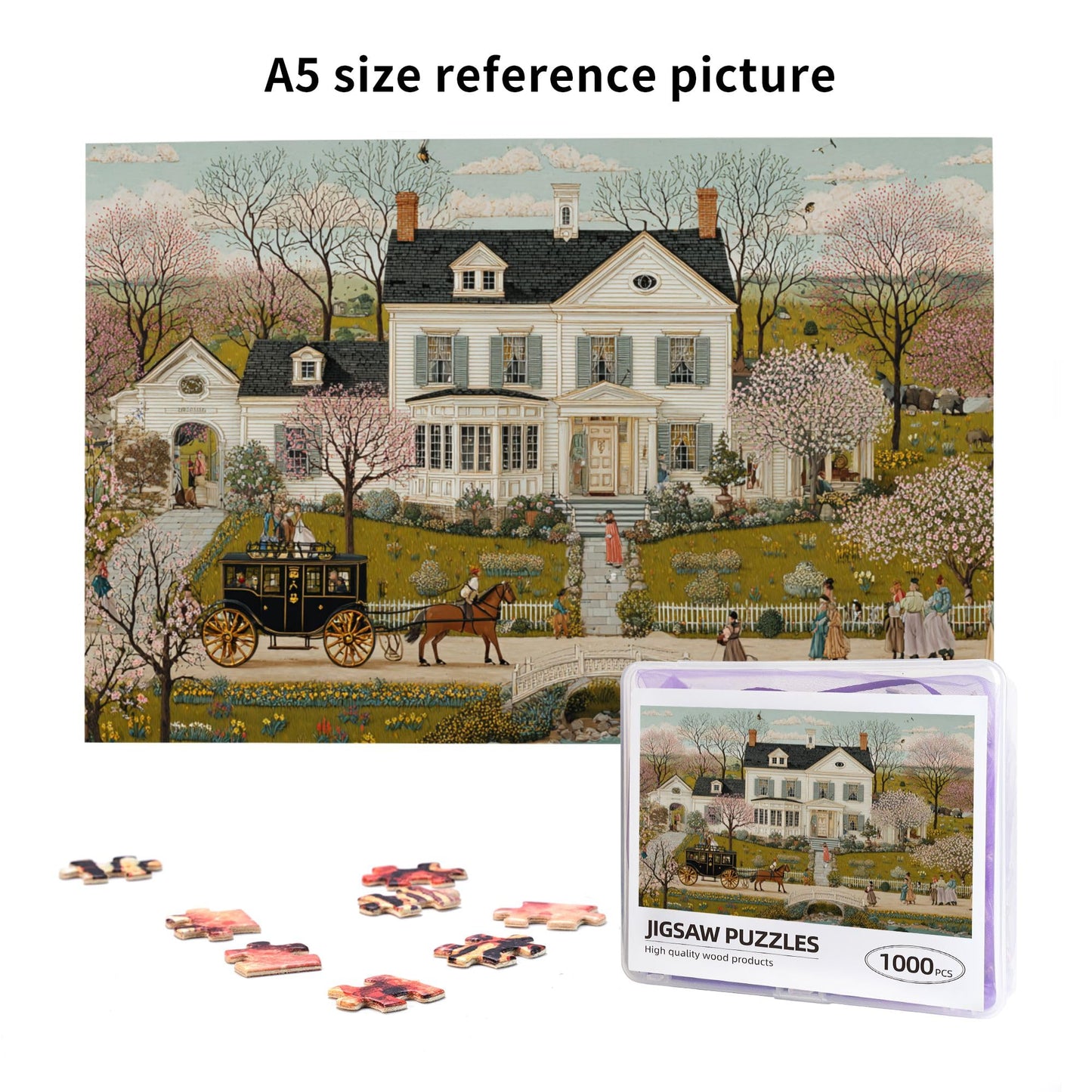 Yuwvewv 1000-Piece Jane Austen Spring Manor Puzzle – Mindful Relaxation, Home Décor & Gift