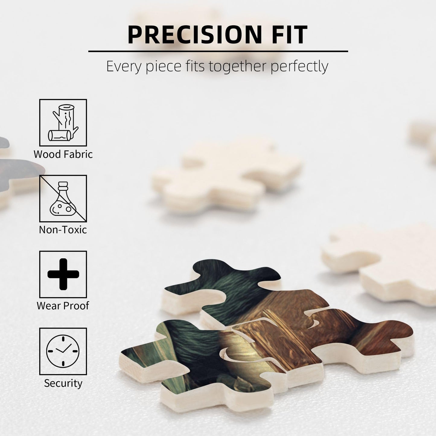 Yuwvewv 1000-Piece Wooden Puzzle for Adults | Black Cat on Bookshelf