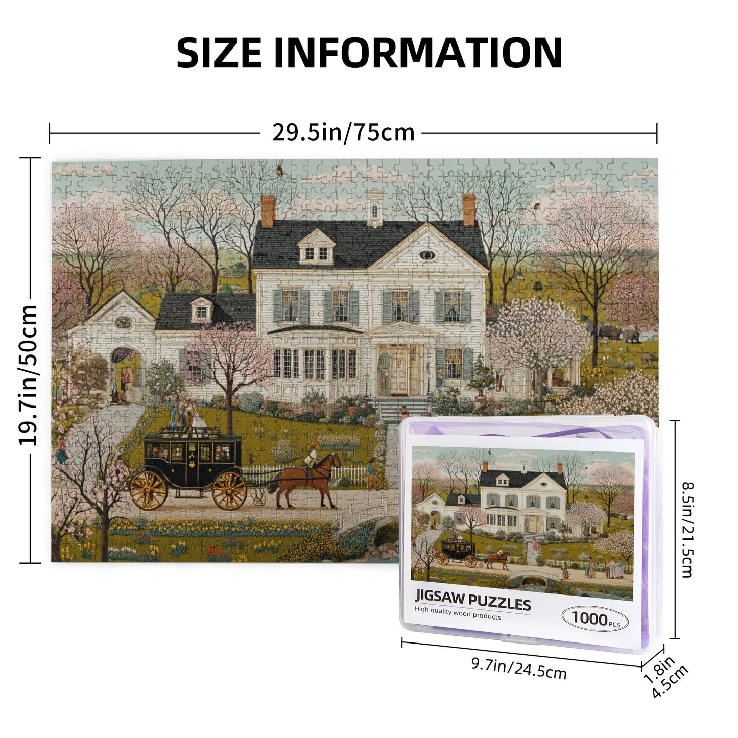 Yuwvewv 1000-Piece Jane Austen Spring Manor Puzzle – Mindful Relaxation, Home Décor & Gift