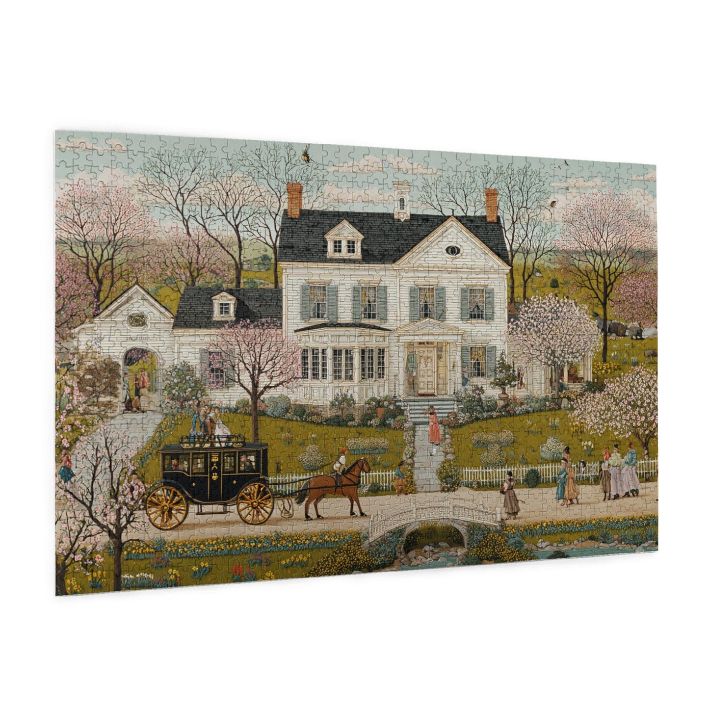 Yuwvewv 1000-Piece Jane Austen Spring Manor Puzzle – Mindful Relaxation, Home Décor & Gift