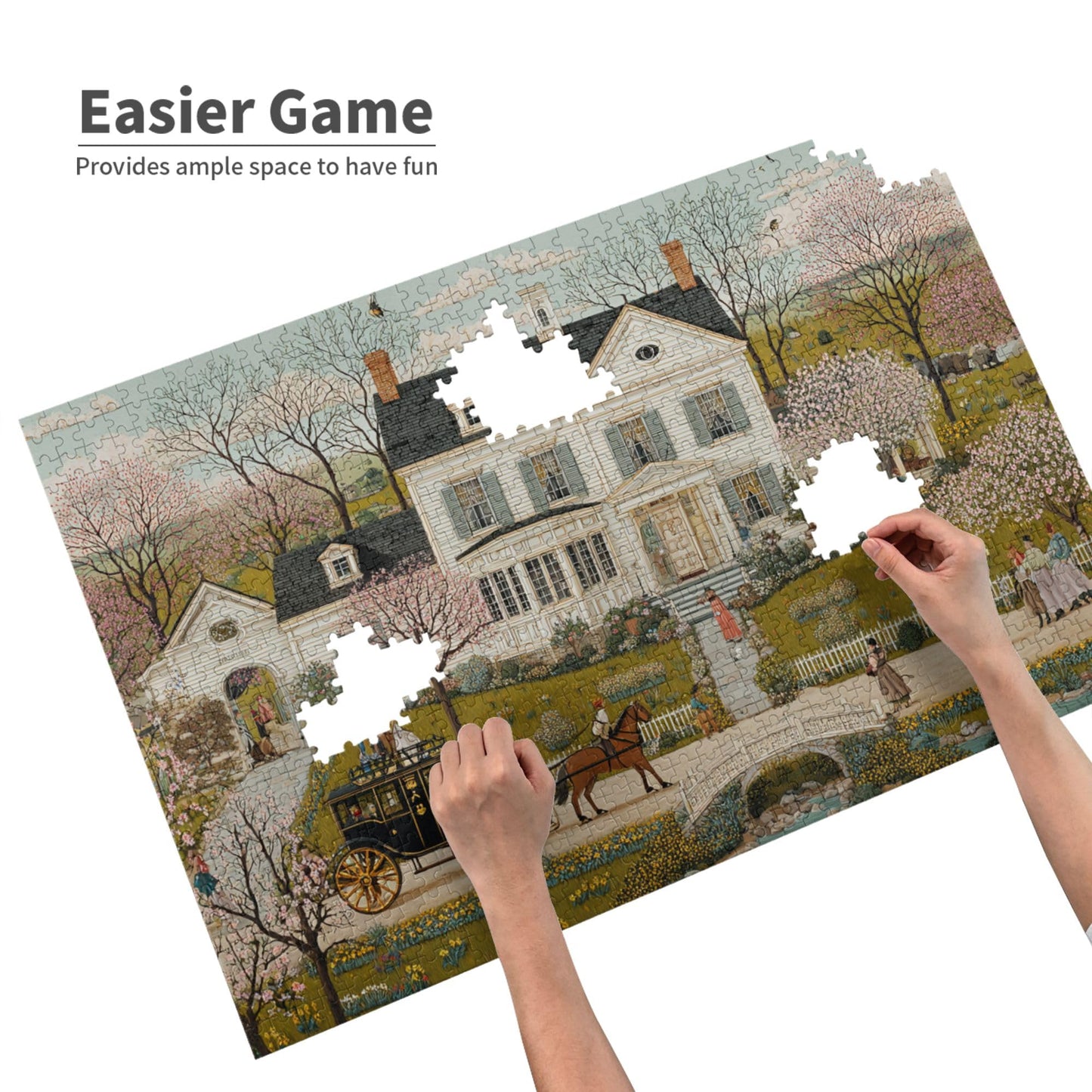 Yuwvewv 1000-Piece Jane Austen Spring Manor Puzzle – Mindful Relaxation, Home Décor & Gift