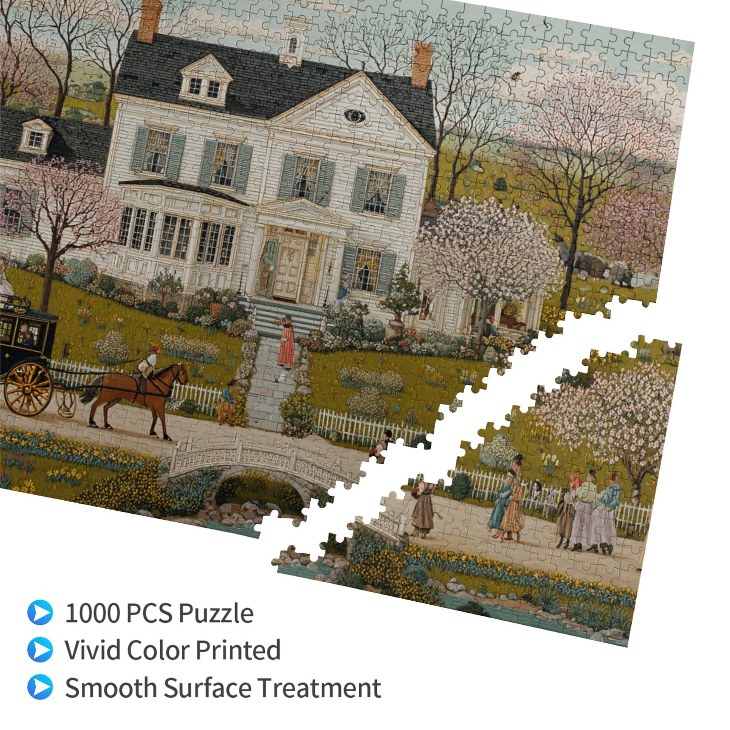 Yuwvewv 1000-Piece Jane Austen Spring Manor Puzzle – Mindful Relaxation, Home Décor & Gift