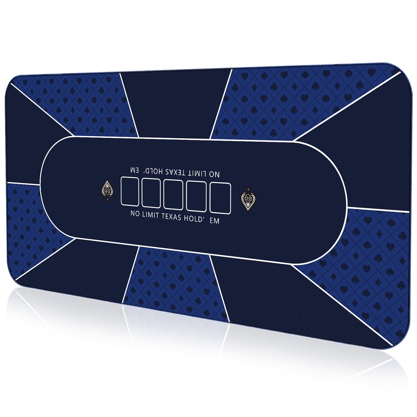 YUZPKRSI 94 x 47 Inch Poker Mat – 3mm Thick, Stronger Sewn Edges, Portable Table Top for 10 Players