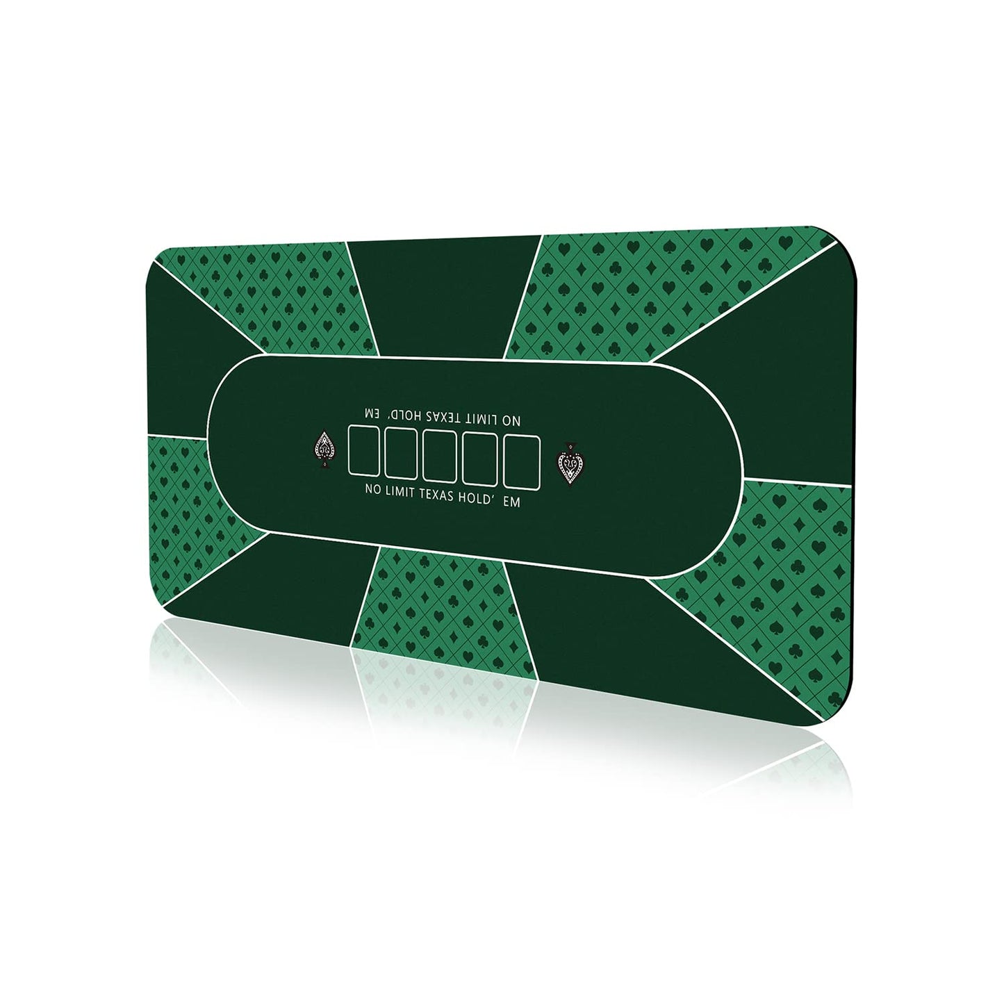 YUZPKRSI 47x23 Inch Poker Mat – 6-Player Texas Hold’em Table Top, Folding & Portable with Carry Bag