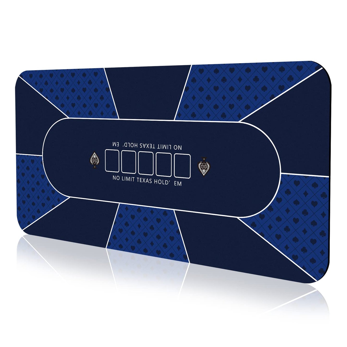 YUZPKRSI Poker Mat 70x35 Blue – 8-Player Texas Hold’em Table Top