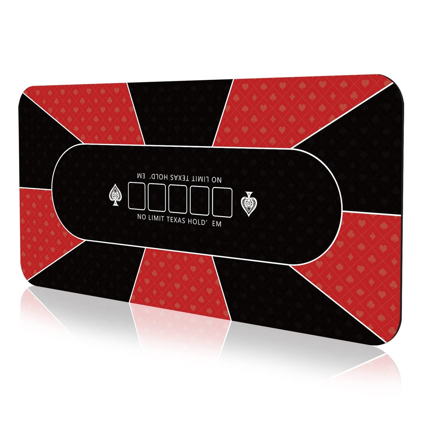 YUZPKRSI 70x35 Inch Poker Mat – 8-Player Folding Tabletop Rubber Poker Surface with Carry Bag