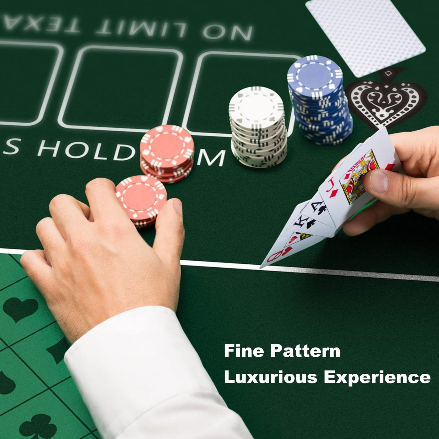 YUZPKRSI 70x35 Poker Mat – Portable, Non-Slip Table Top for 6-8 Players