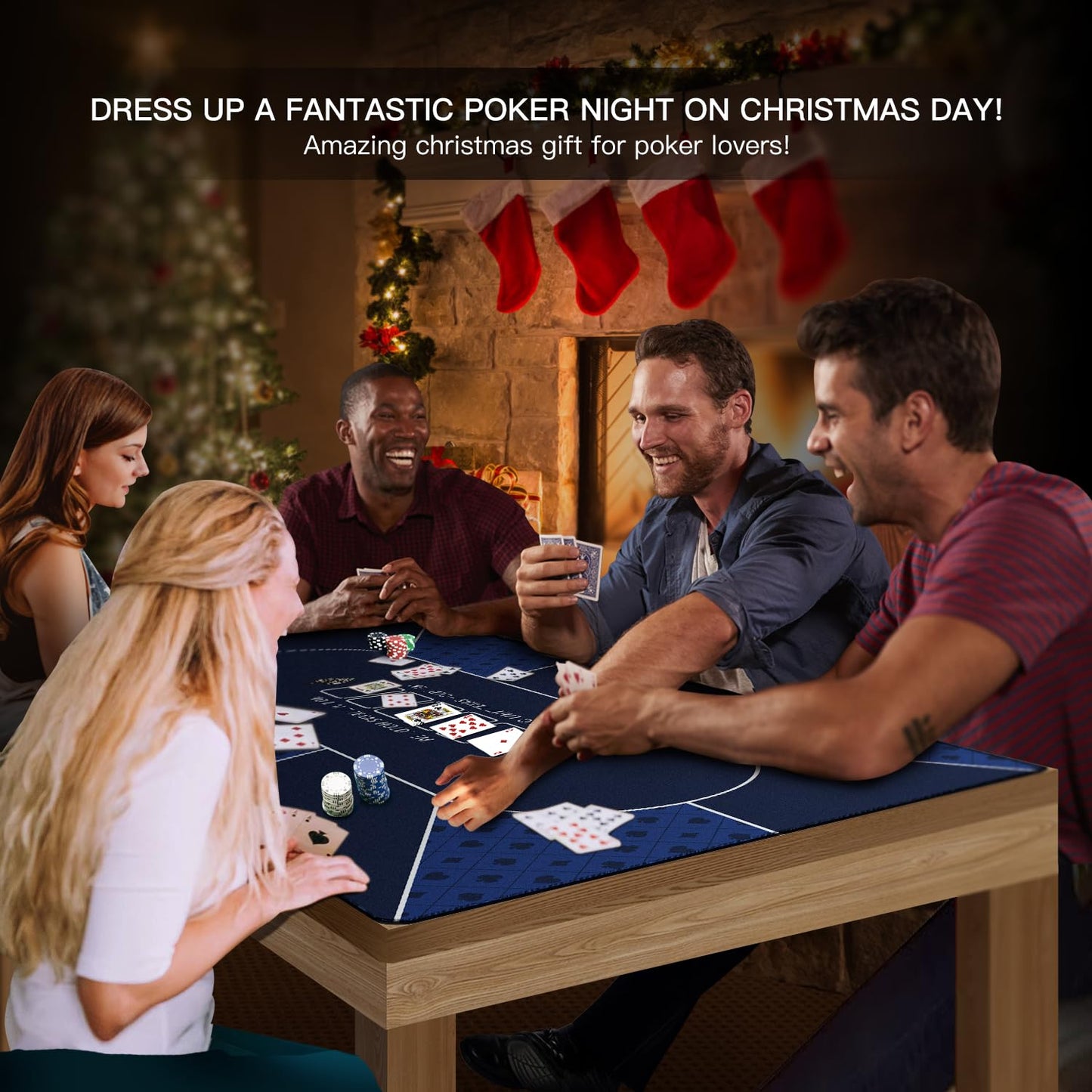 YUZPKRSI 94 x 47 Inch Poker Mat – 3mm Thick, Stronger Sewn Edges, Portable Table Top for 10 Players