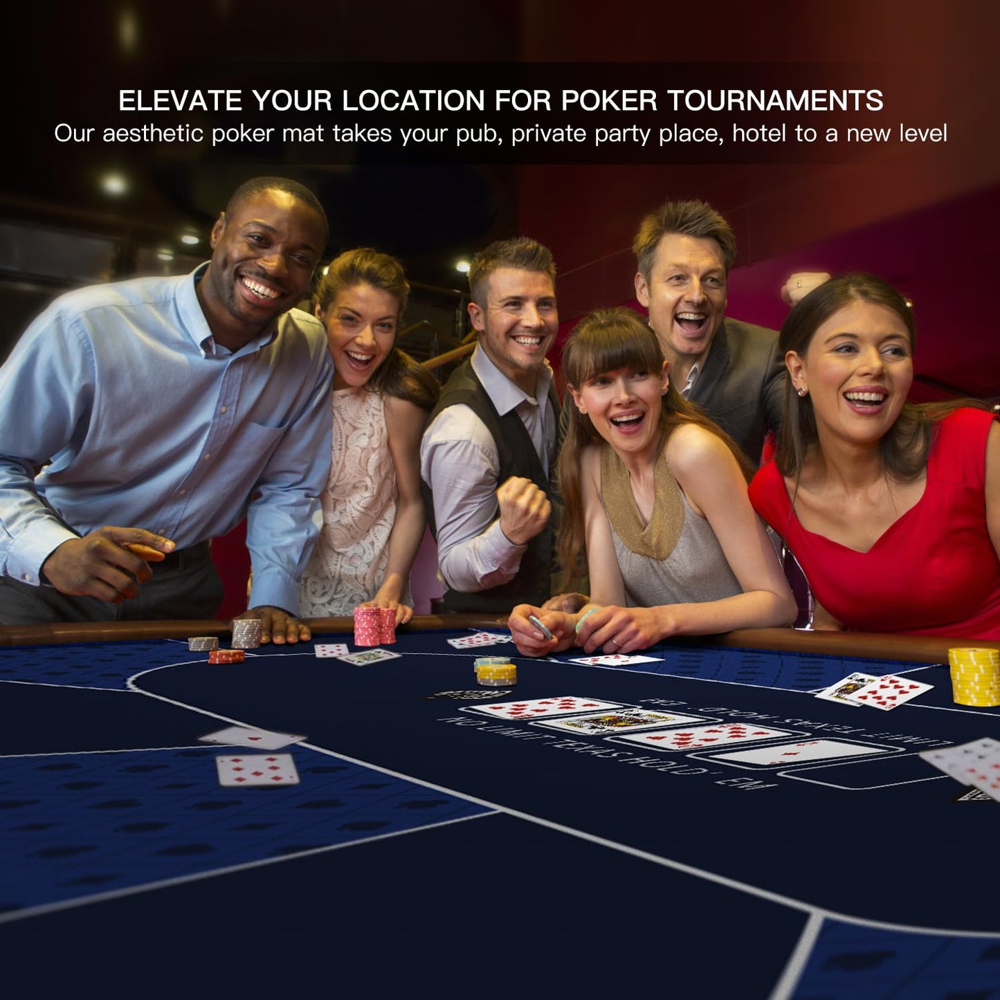 YUZPKRSI 94 x 47 Inch Poker Mat – 3mm Thick, Stronger Sewn Edges, Portable Table Top for 10 Players