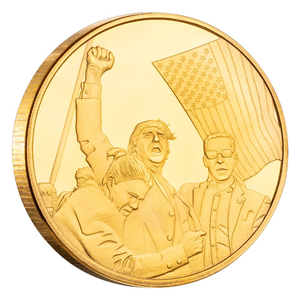 Yvhusk Donald Trump Fighting for America Coin – Never Surrender Collectible
