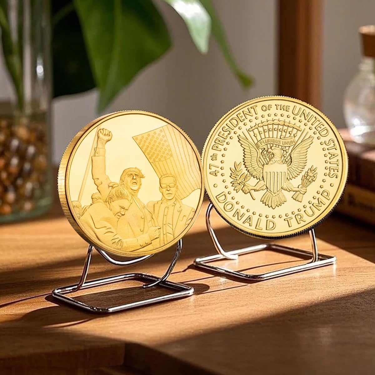 Yvhusk Donald Trump Fighting for America Coin – Never Surrender Collectible