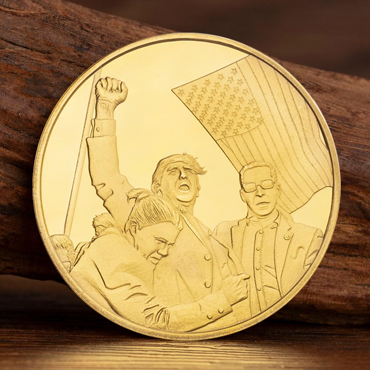 Yvhusk Donald Trump Fighting for America Coin – Never Surrender Collectible