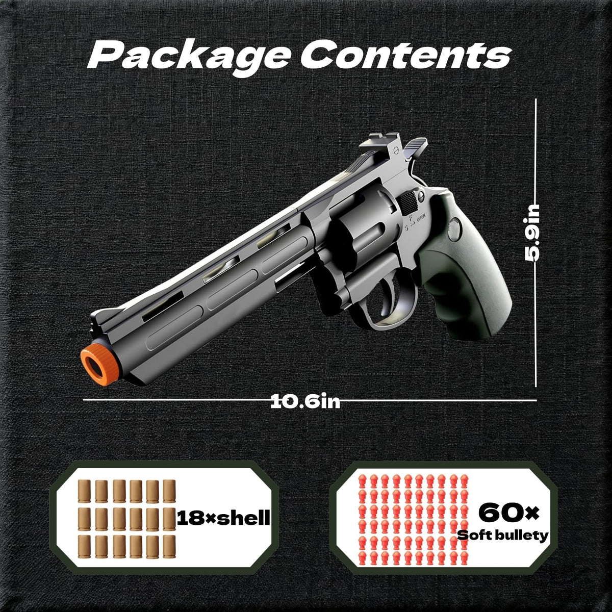 YWISJME Toy Revolver Foam Bullets – Realistic Safe Indoor/Outdoor Play