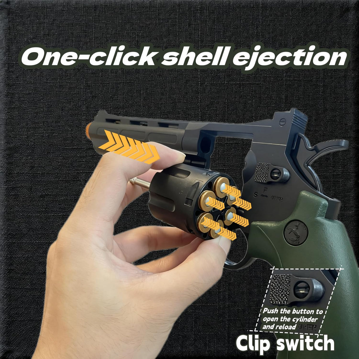 YWISJME Toy Revolver Foam Bullets – Realistic Safe Indoor/Outdoor Play