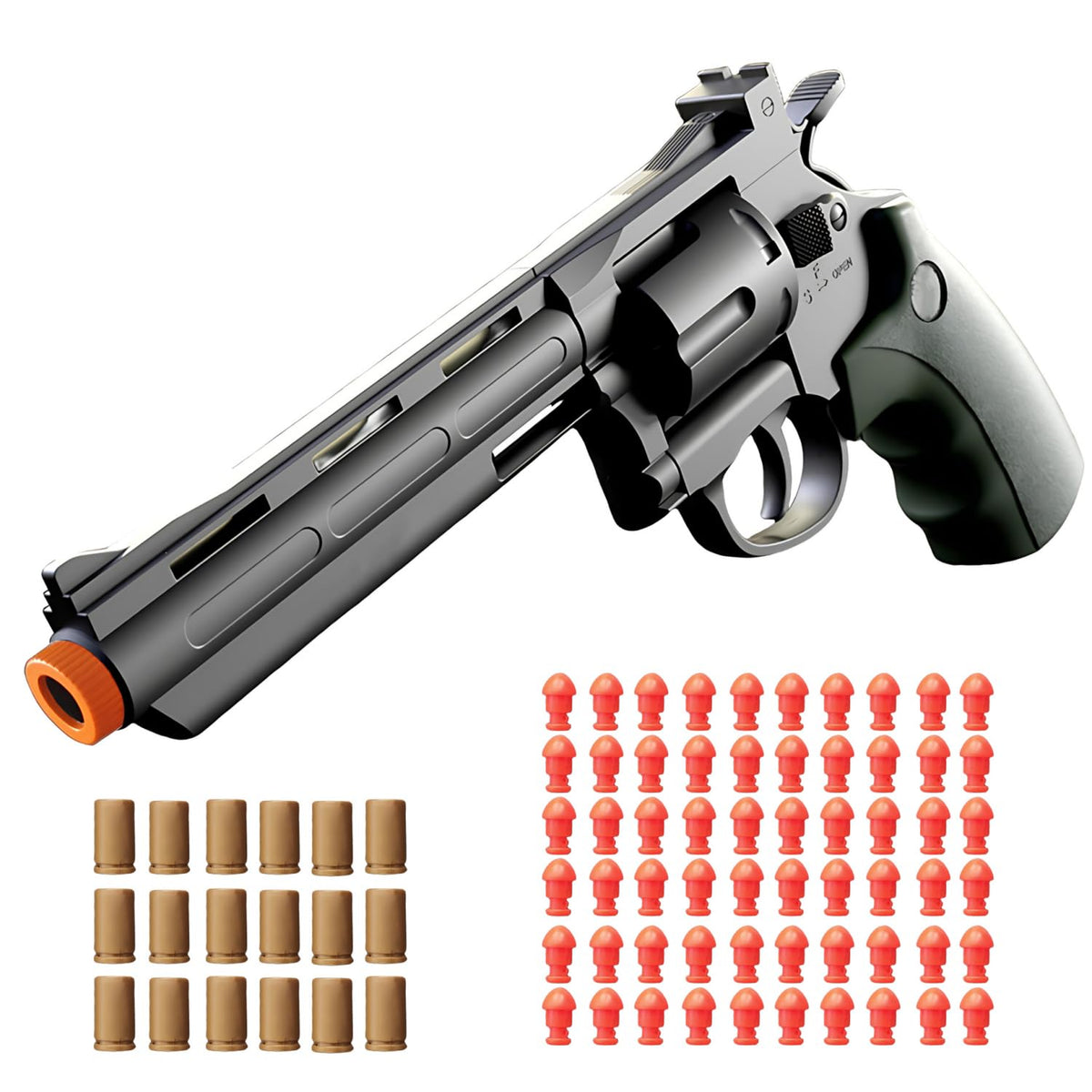 YWISJME Toy Revolver Foam Bullets – Realistic Safe Indoor/Outdoor Play