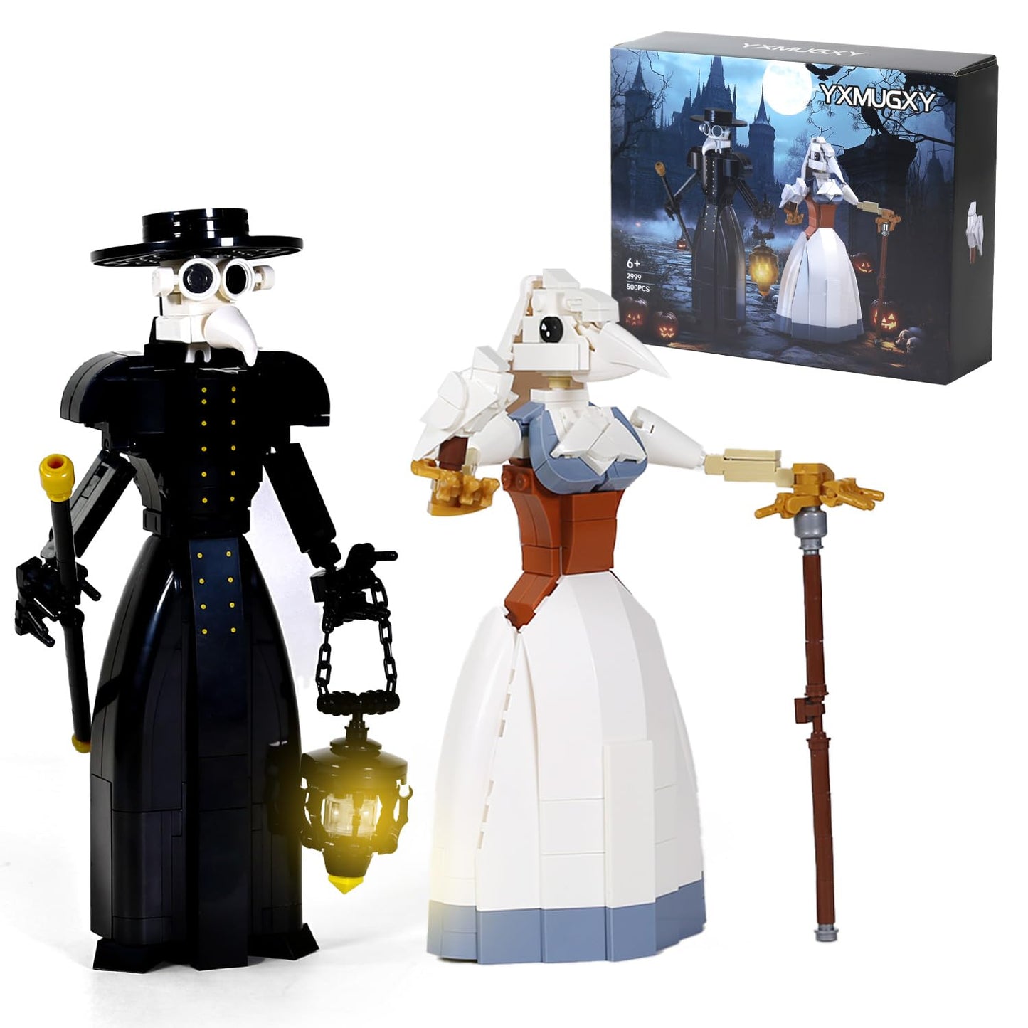 YXMUGXY Plague Doctor Building Blocks Set – Medieval Themed 500-Piece Kit