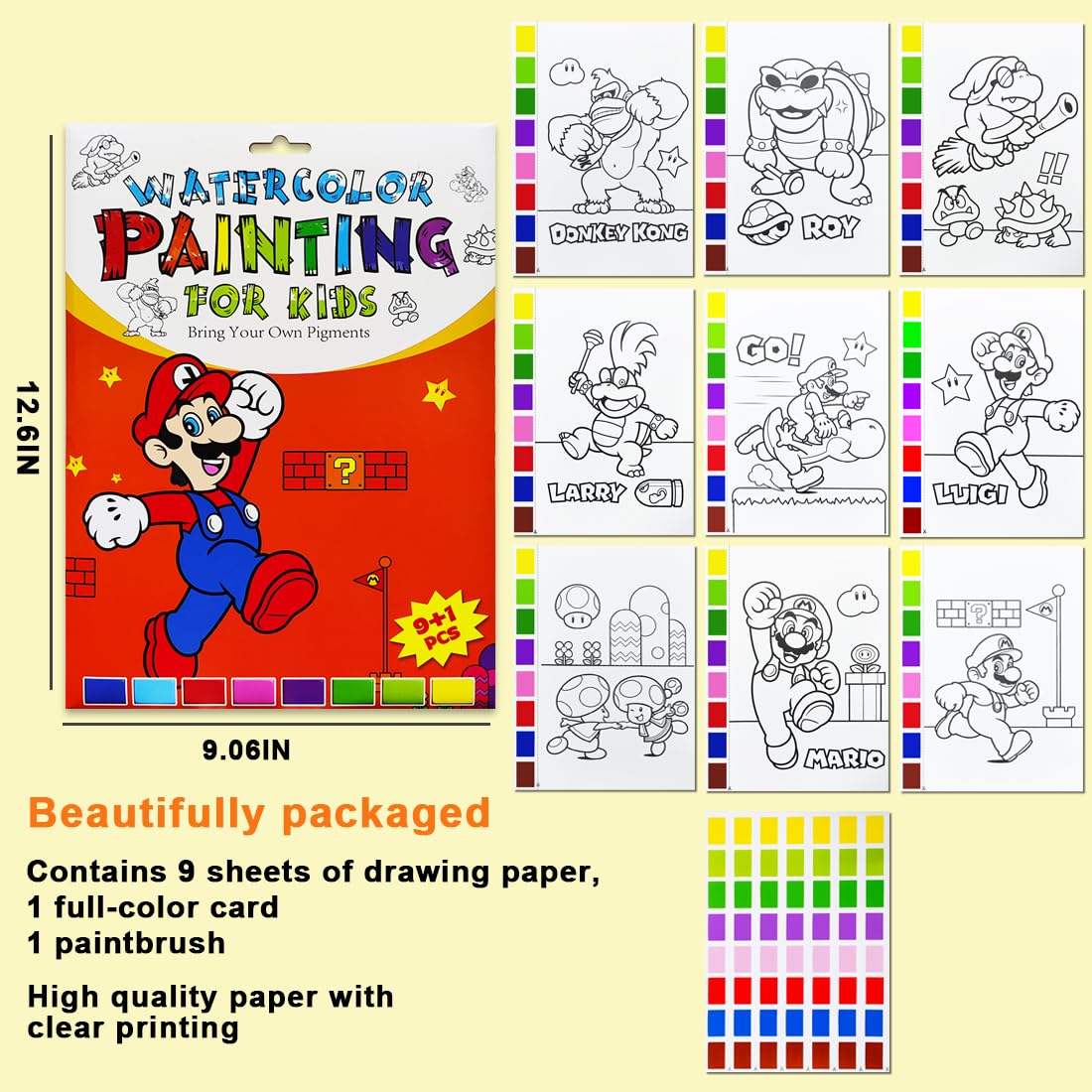 YXOTJHS Watercolor Coloring Book – Mess-Free Paint with Water Set for Kids 4-8 | Travel & Gift