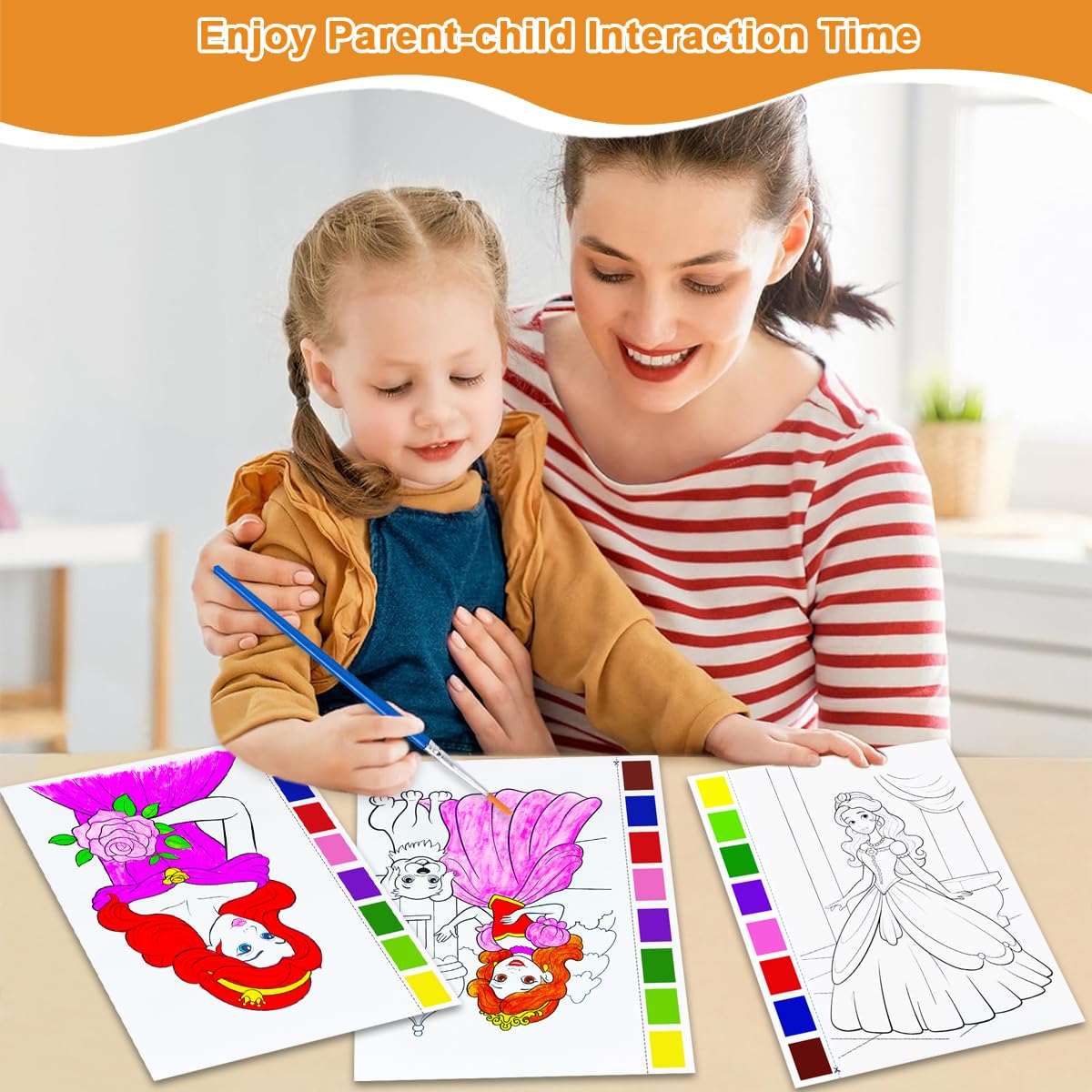 YXOTJHS Watercolor Coloring Book — Mess-Free Paint with Water for Kids 4–8