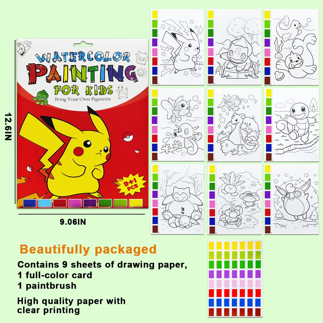 YXOTJHS Watercolor Coloring Book — Mess-Free Paint with Water for Kids 4-8 | Travel & Gifts