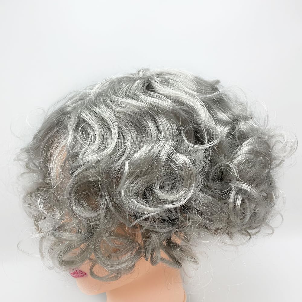 Yxtwaeh 4-Piece Old Lady Wig Costume Set — Gray Wig, Glasses & Accessories