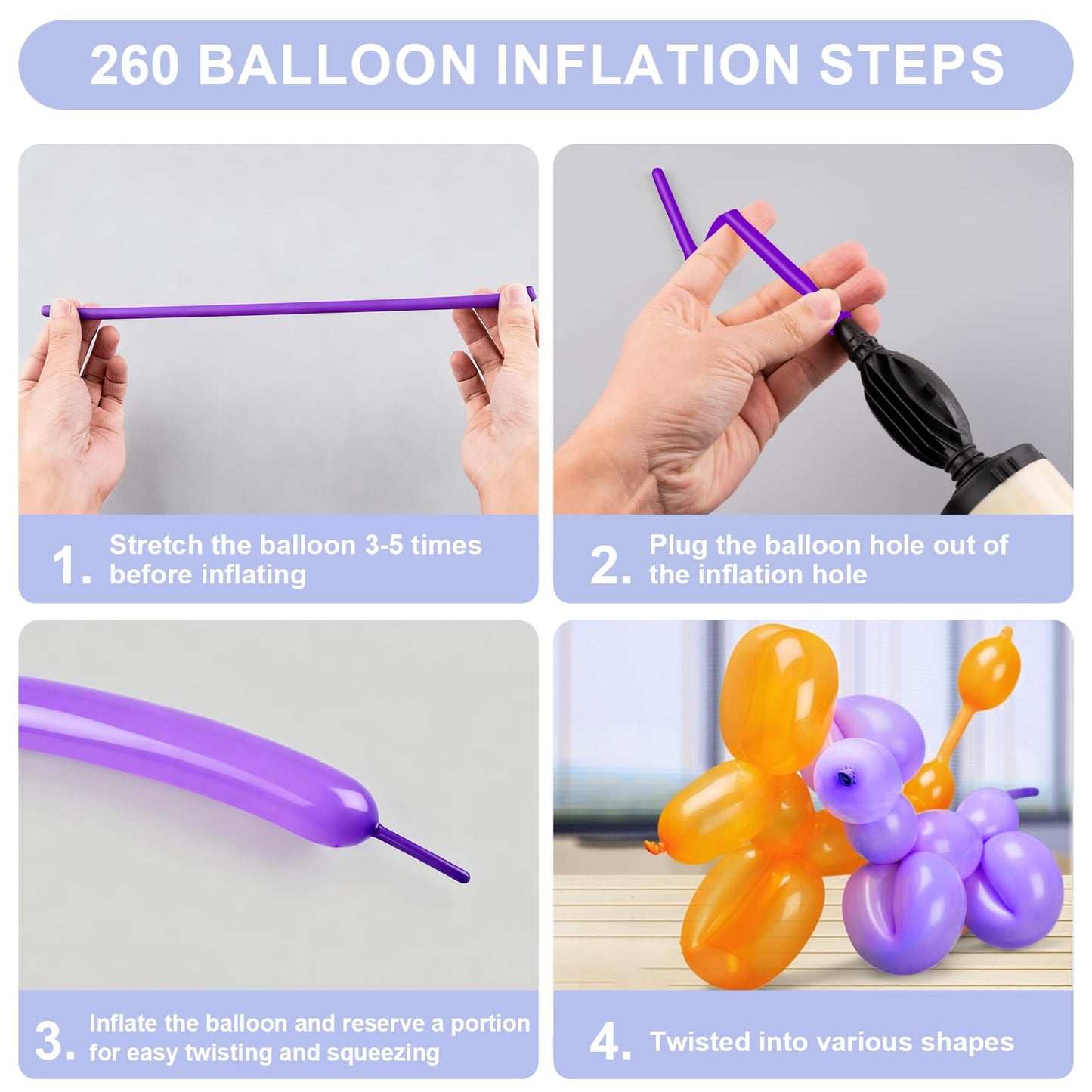 YXYL 260 Balloons Multi Pack – Premium Long Skinny Latex Balloons for Animal Twisting