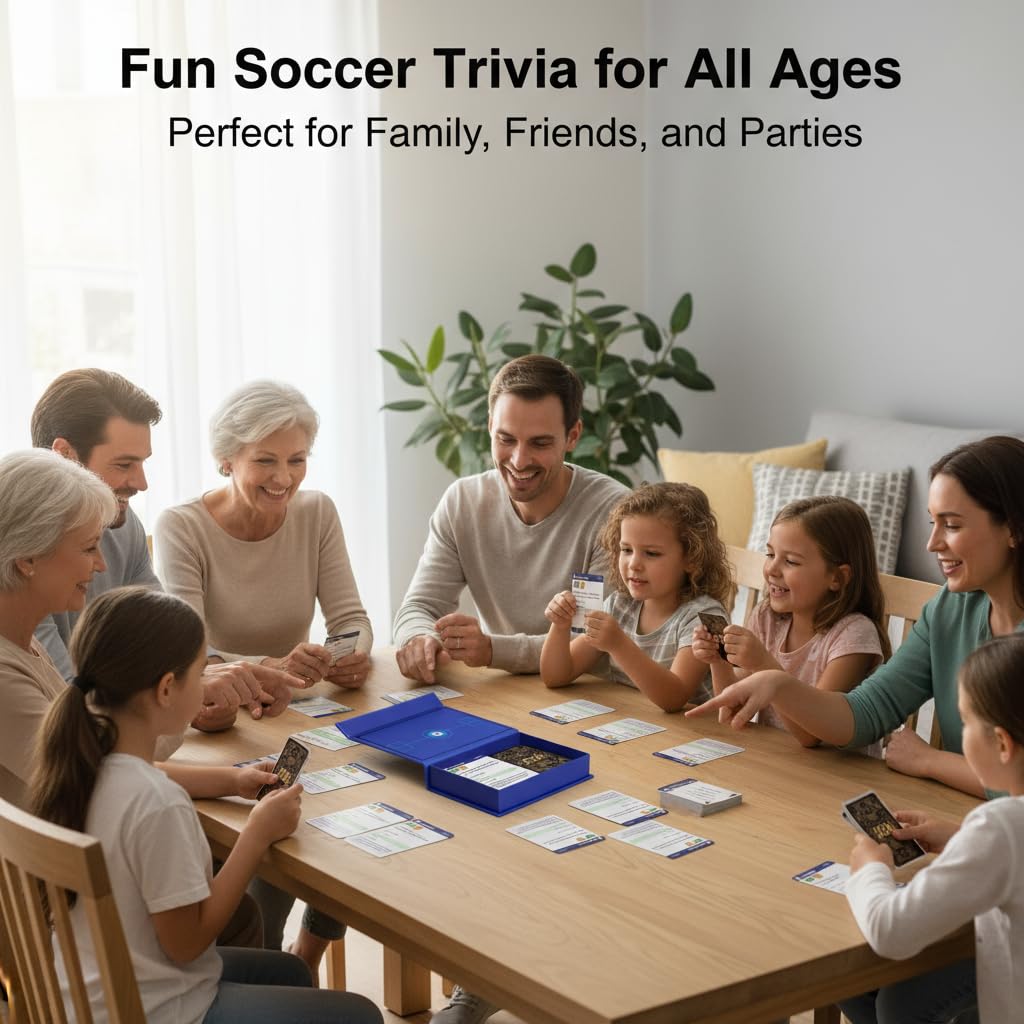 YXYOUNG 2026 World Cup Soccer Trivia Cards – 100 Questions, 5 Categories, 3 Difficulty Levels