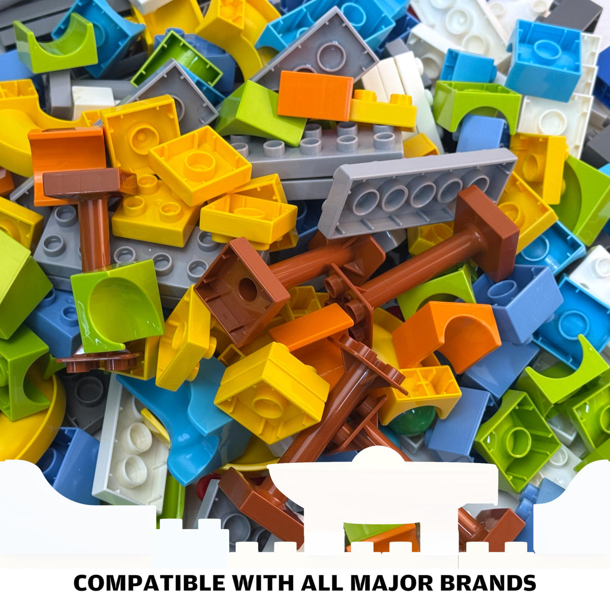 YY LANDTOYS 3in1 Marble Runs for Kids 3-5 | 203 Pieces LEGO DUPLO Compatible STEM Building Toy