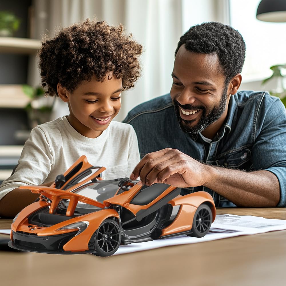 YYC 1:24 Diecast McLaren P1 – Orange Zinc Alloy Model Car with Open Doors & Hood