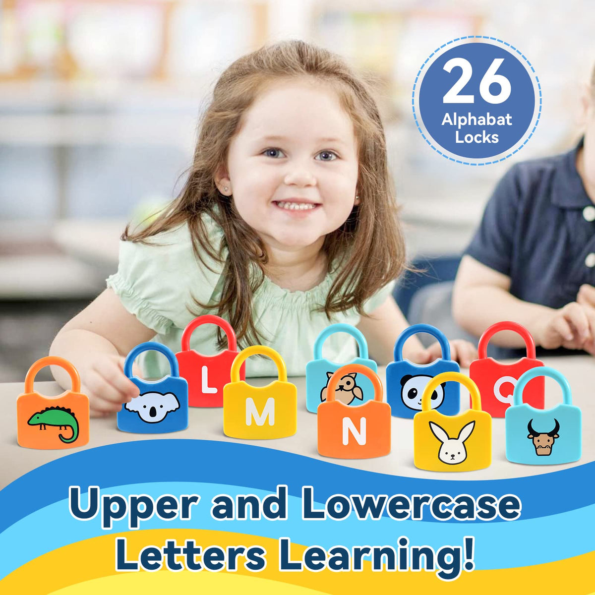 YYDeek Alphabet Locks & Keys Toy — Montessori Letter Learning for Toddlers